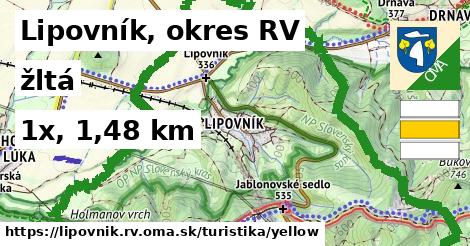 Lipovník, okres RV Turistické trasy žltá 