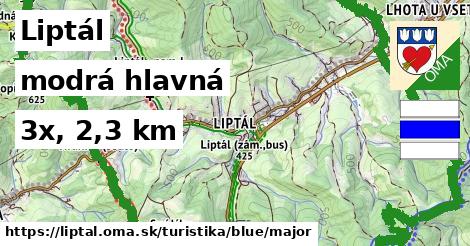 Liptál Turistické trasy modrá hlavná