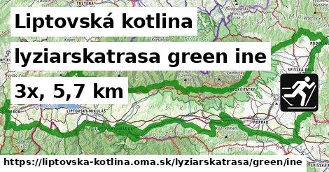 Liptovská kotlina Lyžiarske trasy zelená iná