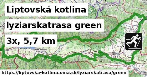 Liptovská kotlina Lyžiarske trasy zelená 
