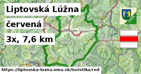 Liptovská Lúžna Turistické trasy červená 