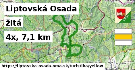 Liptovská Osada Turistické trasy žltá 