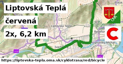 Liptovská Teplá Cyklotrasy červená bicycle