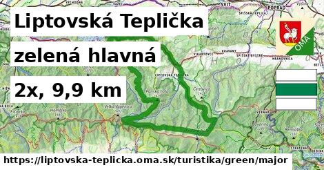 Liptovská Teplička Turistické trasy zelená hlavná