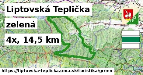 Liptovská Teplička Turistické trasy zelená 