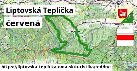 Liptovská Teplička Turistické trasy červená iná