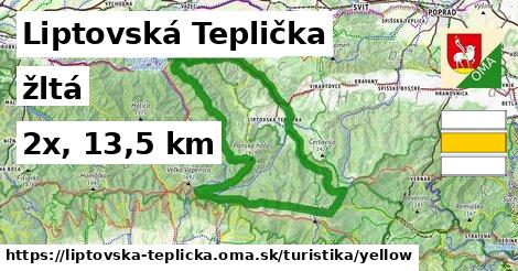 Liptovská Teplička Turistické trasy žltá 