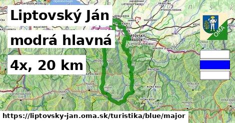 Liptovský Ján Turistické trasy modrá hlavná