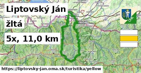 Liptovský Ján Turistické trasy žltá 