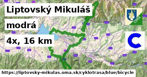 Liptovský Mikuláš Cyklotrasy modrá bicycle