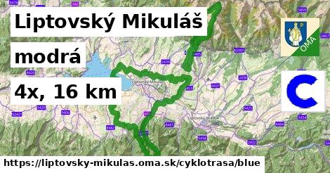 Liptovský Mikuláš Cyklotrasy modrá 