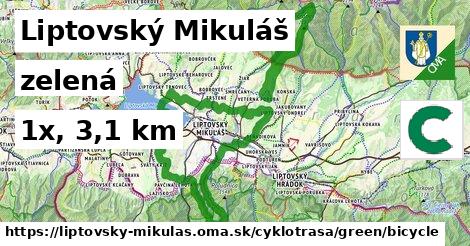 Liptovský Mikuláš Cyklotrasy zelená bicycle