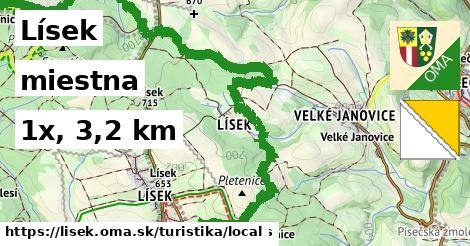 Lísek Turistické trasy miestna 