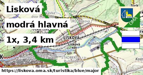 Lisková Turistické trasy modrá hlavná