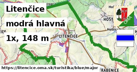 Litenčice Turistické trasy modrá hlavná