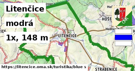 Litenčice Turistické trasy modrá 