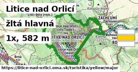 Litice nad Orlicí Turistické trasy žltá hlavná
