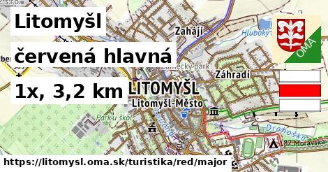 Litomyšl Turistické trasy červená hlavná