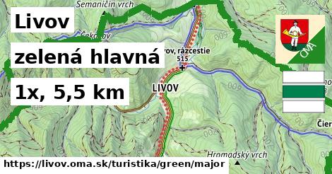 Livov Turistické trasy zelená hlavná