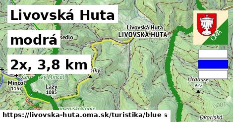 Livovská Huta Turistické trasy modrá 