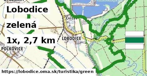 Lobodice Turistické trasy zelená 