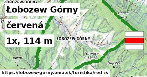 Łobozew Górny Turistické trasy červená 