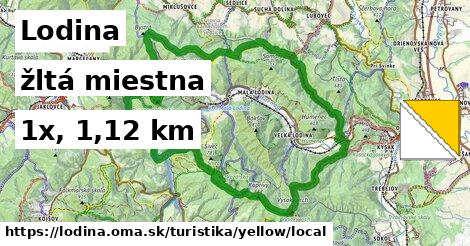 Lodina Turistické trasy žltá miestna