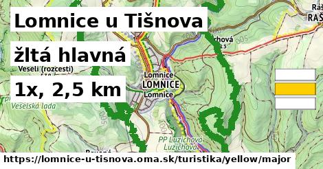 Lomnice u Tišnova Turistické trasy žltá hlavná