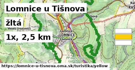 Lomnice u Tišnova Turistické trasy žltá 