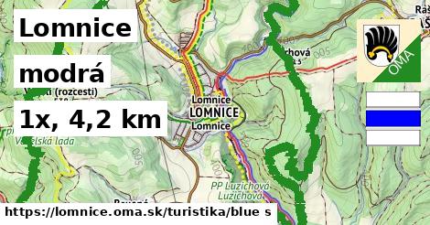 Lomnice Turistické trasy modrá 