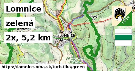 Lomnice Turistické trasy zelená 