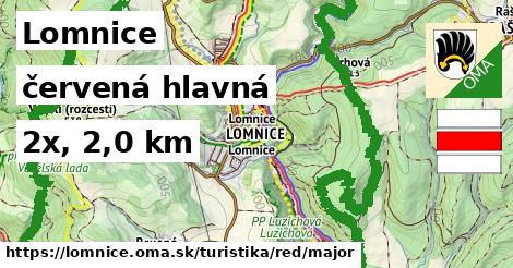 Lomnice Turistické trasy červená hlavná