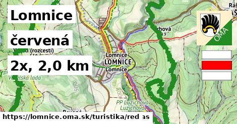 Lomnice Turistické trasy červená 