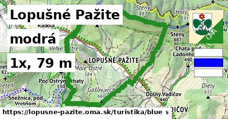 Lopušné Pažite Turistické trasy modrá 