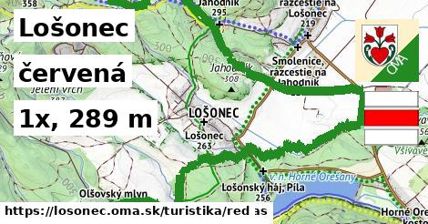 Lošonec Turistické trasy červená 