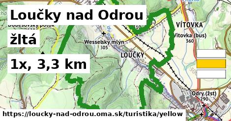 Loučky nad Odrou Turistické trasy žltá 