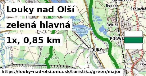Louky nad Olší Turistické trasy zelená hlavná