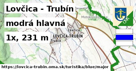 Lovčica - Trubín Turistické trasy modrá hlavná