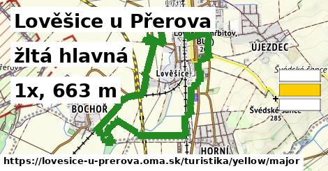 Lověšice u Přerova Turistické trasy žltá hlavná