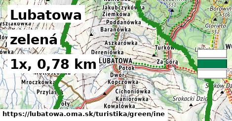 Lubatowa Turistické trasy zelená iná