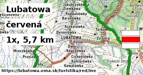 Lubatowa Turistické trasy červená iná