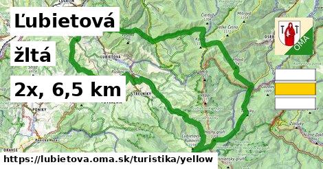 Ľubietová Turistické trasy žltá 