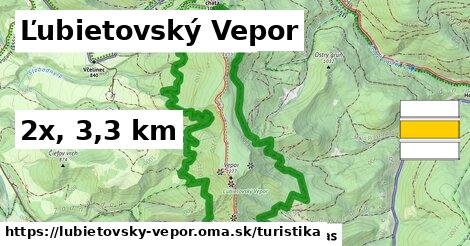 Ľubietovský Vepor Turistické trasy  