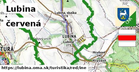 Lubina Turistické trasy červená iná