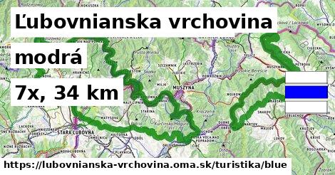 Ľubovnianska vrchovina Turistické trasy modrá 