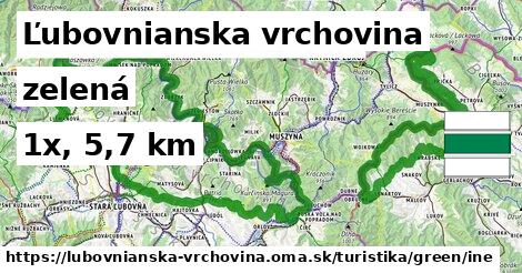 Ľubovnianska vrchovina Turistické trasy zelená iná