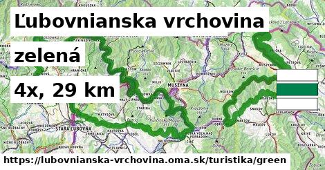 Ľubovnianska vrchovina Turistické trasy zelená 