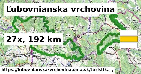 Ľubovnianska vrchovina Turistické trasy  