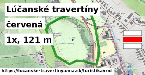 Lúčanské travertíny Turistické trasy červená 