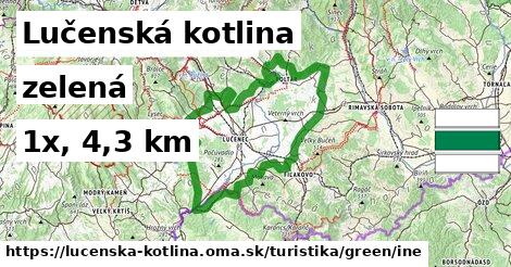 Lučenská kotlina Turistické trasy zelená iná